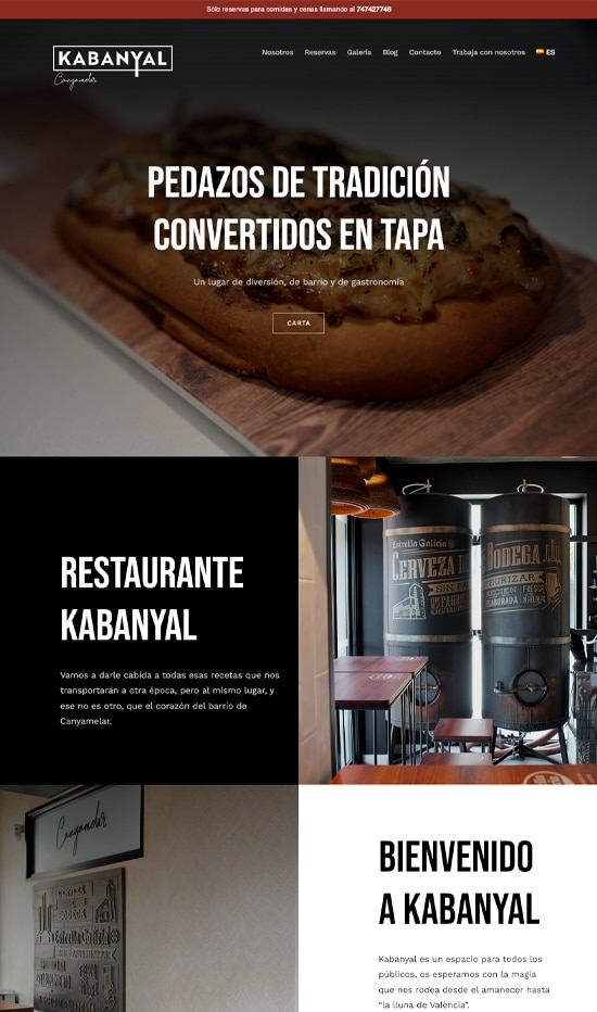 Página Web Restaurante Kabanyal