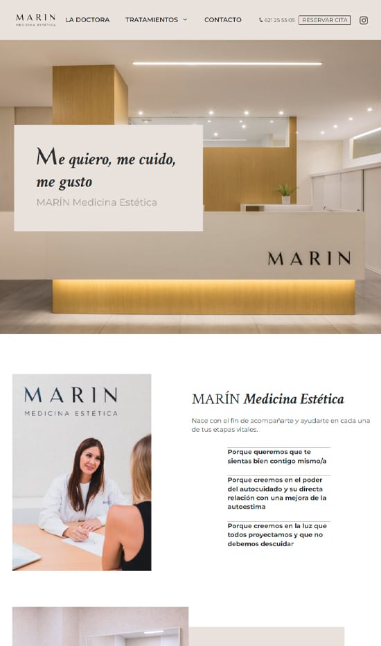 Diseño Web Clínica Marín Estética
